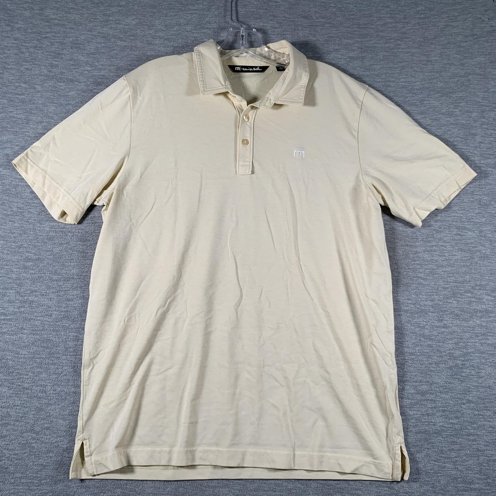 Travis‎ Mathew Polo Shirt Mens L White Short Sleeve Golf Performance Jersey Knit